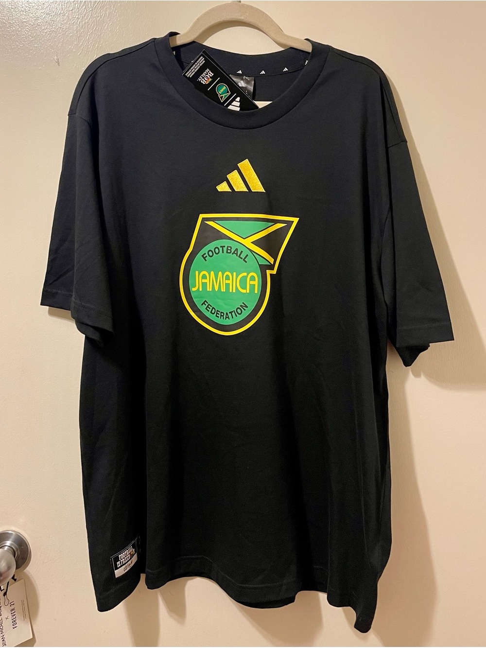 Adidas Jamaica Football Federation Black Graphic Tee